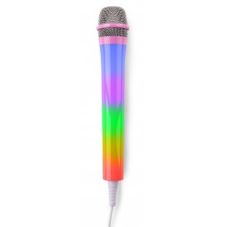 KMD-55B Micrófono karaoke con luces RGB rosa Fenton