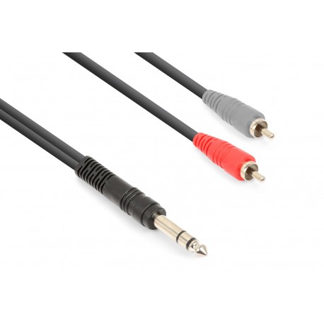 Cable 3.5mm estéreo - 2 x RCA macho de 6mts