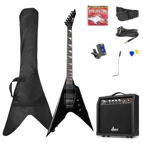 Gigkit Conjunto guitarra eléctrica estilo rock color negro